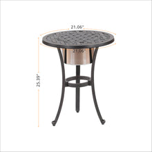 Load image into Gallery viewer, 21&quot; Round Table With Ice Bucket, Dark Lava Bronze
