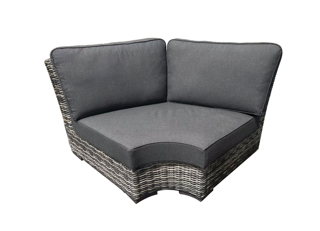 Athena Dark Sectional Curved Corner Club Chair