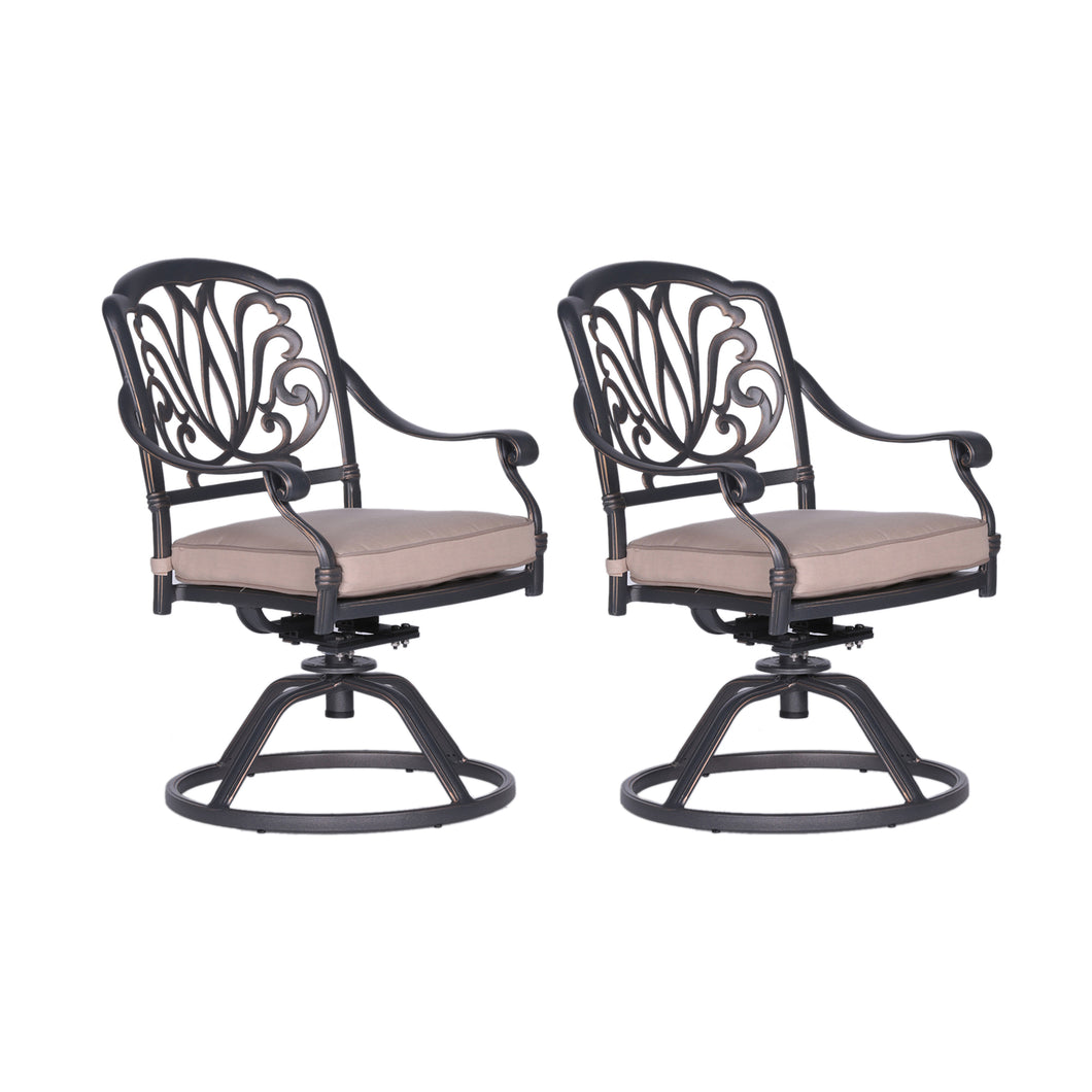 Dining Swivel Rocker With Cushion, Set of 2, Dessert Night/Spectrum Sand