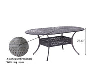 Load image into Gallery viewer, Aluminum Frame Outdoor Oval Dining Table, 42&quot;x72&quot;
