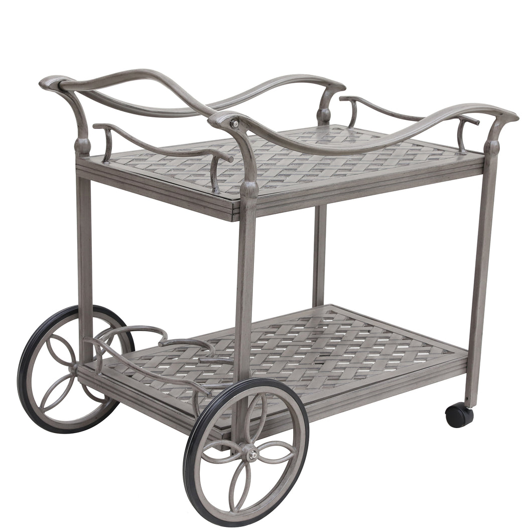 Cast Aluminum Tea Cart, Heritage Grey