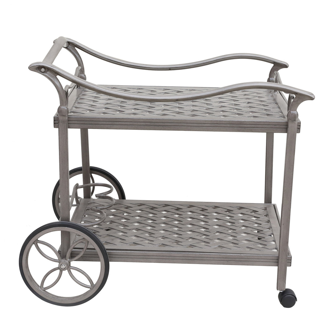 Cast Aluminum Tea Cart, Heritage Grey