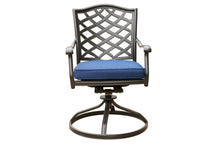 Load image into Gallery viewer, Aluminum Dining Swivel Chair With Cushion, Set of 2, Blue Olefin
