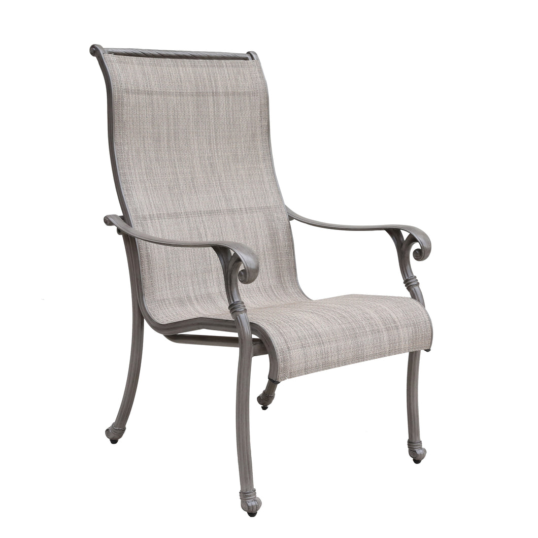 Sling Patio 2 Chairs With Aluminum Frame, All-Weather Furniture, Heritage Grey