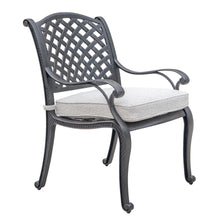 Load image into Gallery viewer, Cast Aluminum Dining Arm Chair With Cushion, Dark Lava Bronze/Sandstorm
