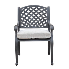 Load image into Gallery viewer, Cast Aluminum Dining Arm Chair With Cushion, Dark Lava Bronze/Sandstorm
