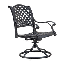 Load image into Gallery viewer, Cast Aluminum Dining Swivel Rocker With Cushion, Set of 2, Dark Lava Bronze/Sandstorm
