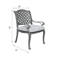 Load image into Gallery viewer, Indoor/Outdoor Dining Arm Chair With Cushion, Heritage Grey/Golden Gauze
