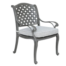 Load image into Gallery viewer, Indoor/Outdoor Dining Arm Chair With Cushion, Heritage Grey/Golden Gauze
