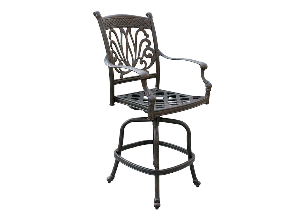 Cast Aluminum Barstool with Design (Set of 2)