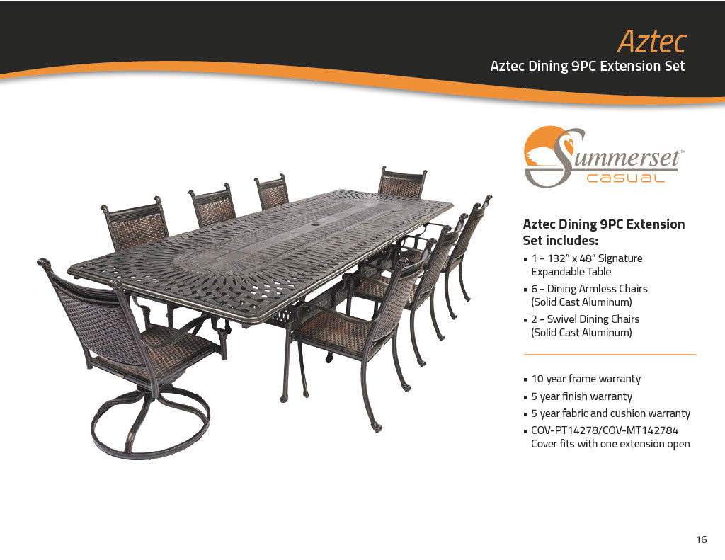 Aztec Dining 9PC Extension Set