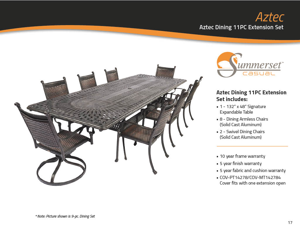 Aztec Dining 11PC Extension Set